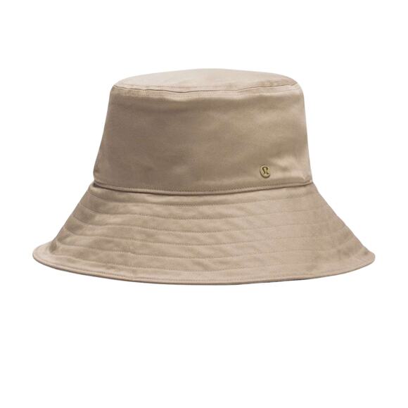 Lululemon Cotton Twill Wide-Brim Hat M/L Sheer Oak Beige Neutral Sun Hat NWT - Picture 1 of 6